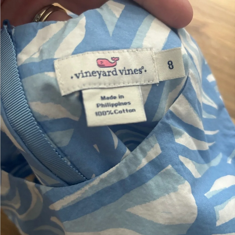 Vineyard Vines blue and white shell dress